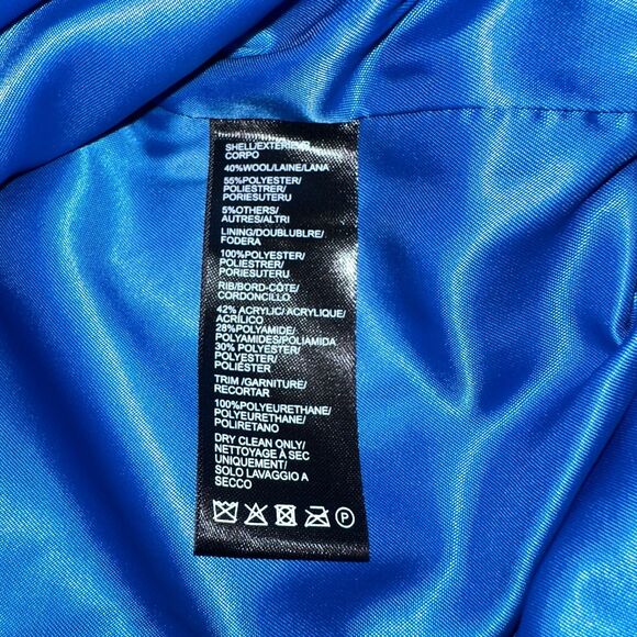 NWT HUDSON Mens Wool Varsity Bomber Jacket M Royal Blue Ivory Faux Leather $248 - Picture 10 of 13